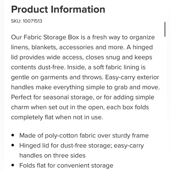 Container Store Fabric Storage Box Farmhouse color - Big - Picture 3 of 4